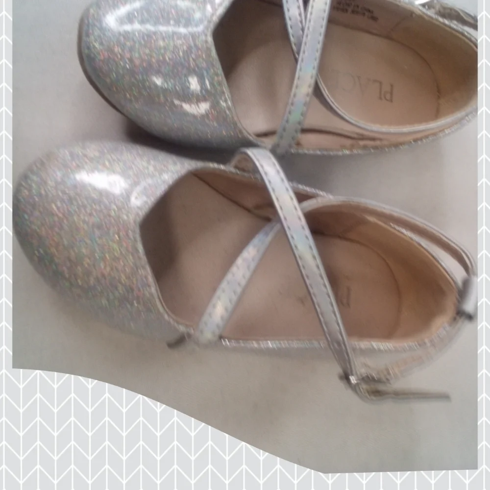 Silver little girl dress shoes